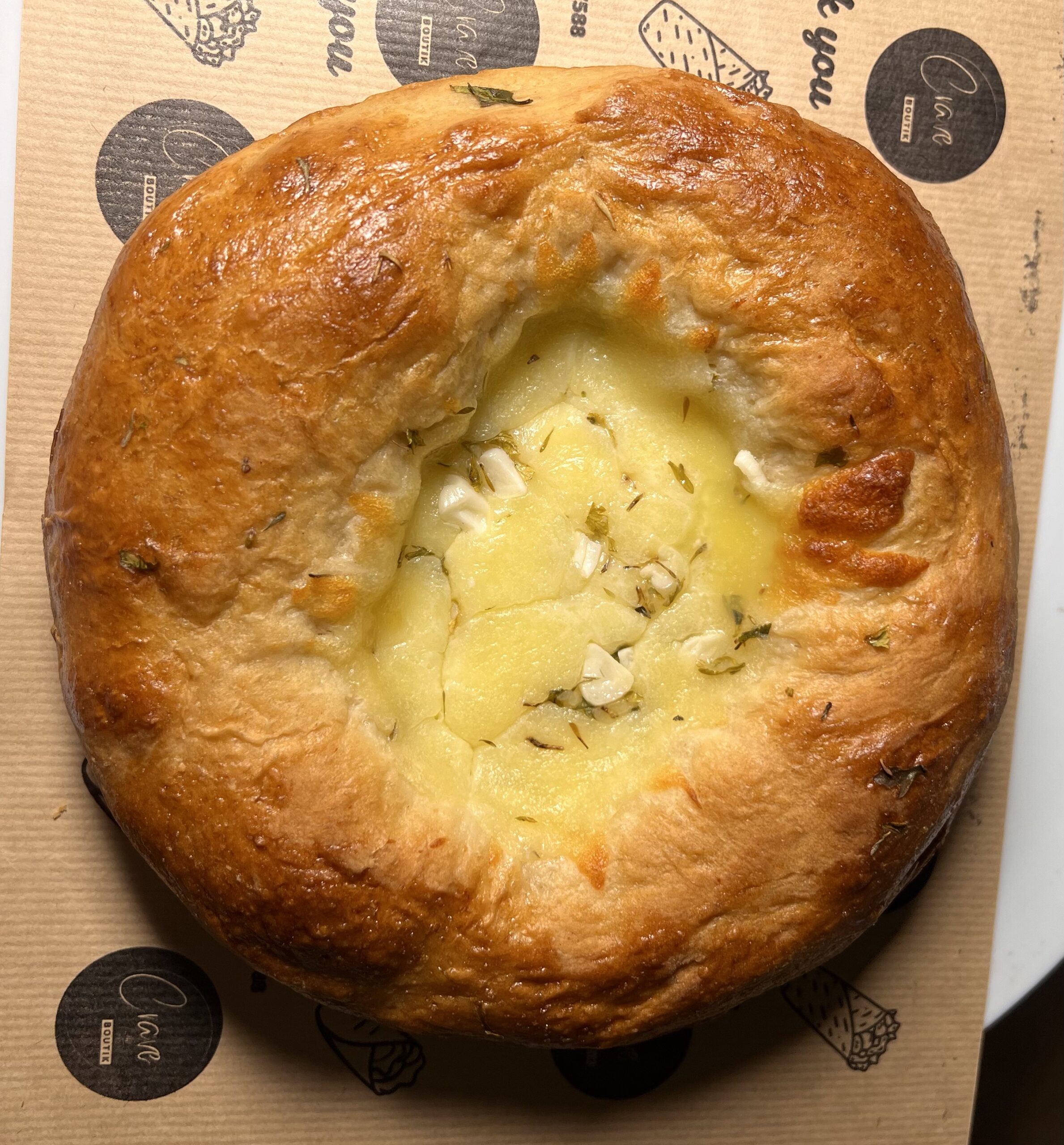 BRIE BRIOCHE - 8 INCHES CHEESE, GARLIC, AND OREGANO